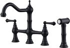 New ListingBlack Kitchen Faucet with Side Sprayer, Vintage Farmhouse