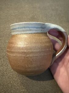 Vintage 1988 Handpainted Hand-Turned & Drip-Glazed Art Pottery Mug Buck (SB)