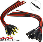 20PCS DC Power Pigtail Female & Male Cable Wire Plug for CCTV Camera 5.5*2.1mm