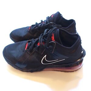 Nike Mens  Size 8.5 Lebron 18 Low Basketball Shoes Black Red CV7562 001