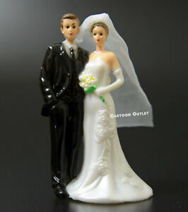 BRIDE AND GROOM WEDDING FIGURE PLASTIC CAKE TOPPER RECUERDO DE BODA Couple G Sca