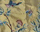 RALPH LAUREN Vintage Embroidered Silk Yellow Chinoiserie Butterfly Flower Skirt
