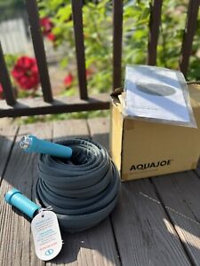 Aqua Joe Ultra Flexible Kink Free Fiberjacket Garden Hose 50-Foot Metal Fittings