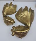 Large Brass Koi Fish Figurines Mid Century Made In Japan