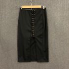 Unbranded Juniors Pencil Skirt Piping Lace Up Size Large Color Black NWOT