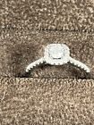 ENGAGEMENT OR PROMISE RING, JARED'S  CUSHION SETTING .3825 TCW, WHITE 14K GOLD