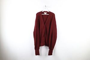 Vintage 90s Streetwear Mens 2XL Distressed Knit Button Golf Cardigan Sweater Red
