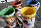 Vtg Set Of 4 Gibson Rooster Coffee Mugs Sunflower Daybreak Farmhouse Country