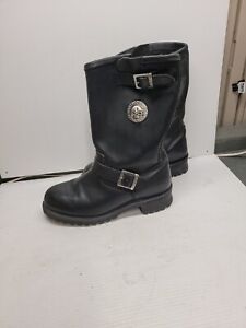 HARLEY DAVIDSON BLACK LEATHER SOFT TOE ENGINEER MOTORCYCLE BOOTS 98013 MENS 9.5