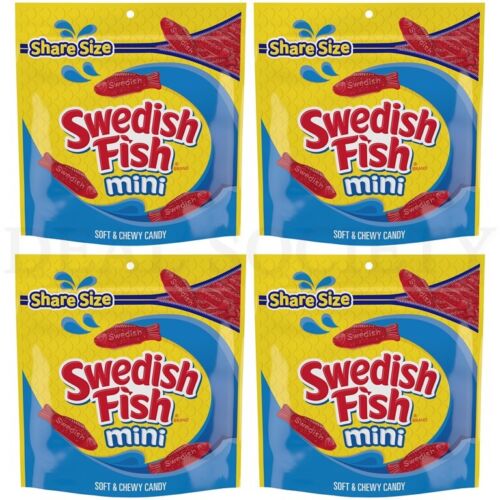 SWEDISH FISH Mini Soft & Chewy Candy Share Size 12 oz Lot of 4 Bags