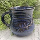 Blue Handmade Hand Thrown Stoneware Branch Glazed Signed Coffee Mug Cup ~Beauty