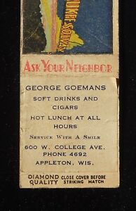 1930s Diamond Quality George Goemans Milwaukee Solvay Coke Cigars Appleton WI MB