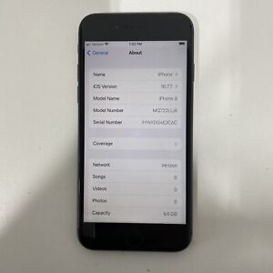 New ListingApple iPhone 8 - 64GB Black (Unlocked) A1863 (CDMA + GSM) Bat. Health 85% A749