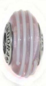 Authentic Pandora® Charm & Jared Box Pink Ribbons Glass Murano 790617
