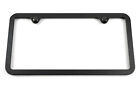 Real Chrome Black Coated License Plate Frame - Made in USA Includes Screw Covers
