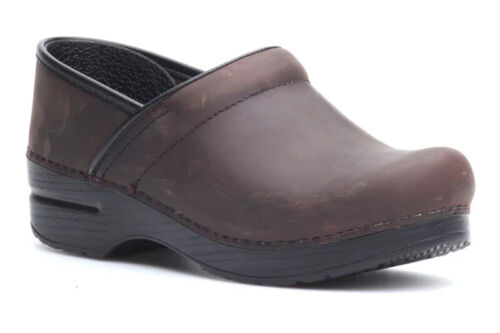 Dansko Professional Antique Brown Oiled Pull Up Clogs  - NEW -  Size EU 40
