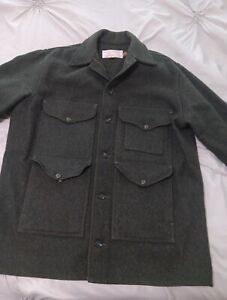 Vtg Filson 110 Forest Green Mackinaw Wool Cruiser Coat Jacket Size 46 New No Tag