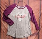 Ariat REal Women’s Gray/Purple Baseball Shirt Size XL