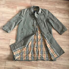 vintage Burberry's Trench Coat jacket Nova Check made in england green SIZE L XL
