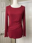 Cabi Womens Blouse Size Medium Red Long Sleeve Top