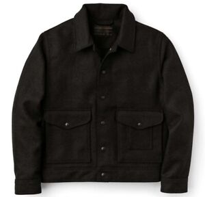 Filson Mackinaw Wool Work Jacket 20232879 MADE IN USA Peat Black Dark Cruiser CC