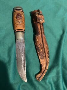 Vintage Finland Puukko knife Original Leather Sheath