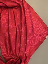 New Handwoven Red 100% Holiday Silk Scarf Floral Print 28