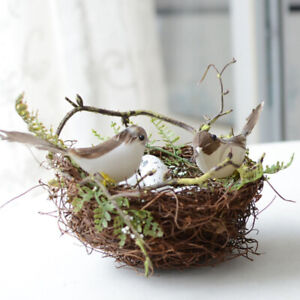 Set rattan birds nest Natural Party Spring Decorative Bird Cage for Cage
