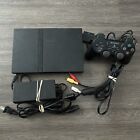 Sony PlayStation 2 PS2 Slim Black Console SCPH-75001  Cords & Controller TESTED!