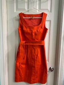 Tory Burch Orange Sleeveless Dress Size 6