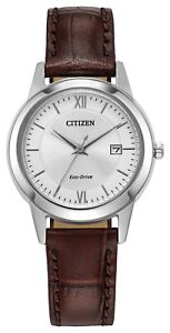 Citizen Eco-Drive Women's Date Indicator Brown Watch 30MM FE1087-28A