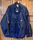 Adidas Half Zip Navy Jacket Light Weight Windbreaker Logo Vented Men's Size XL