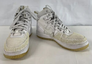 Nike Lunar Force 1 Duck boot USED  All White Sz (8.5) #805899-101