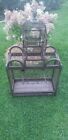 Antique  Wood Bird Cage Vintage Architectural Victorian Dome Pull Out Tray