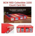 NEW BCW RED Collectible Card Bin 3200 Count Durable Plastic Holder w/ Partition