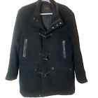 Cole Haan Size Medium Men's Coat Jacket Wool Cashmere Toggle Closure Black
