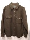 Men's L Woolrich 6140 Olive Tweed Mackinaw Cruiser Shirt Jacket Heavy Wool Blend