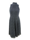 Tommy Hilfiger Women's Dot-Print Chiffon Midi Dress (10, Navy/Ivory)