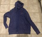 VINTAGE Polo Ralph Lauren Zip Up Hoodie Jacket Mens 2XLT Blue Thermal Sweatshirt