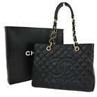 CHANEL CC Logo GST Chain Shoulder Bag Caviar Skin Leather Black GHW 865RJ713