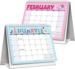 Doodle Small Desk Calendar 2024 Standing Flip - Small Desktop Calendar...