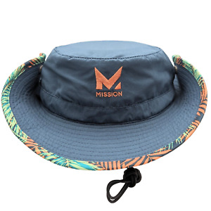 Mission Instant Cooling Engine Bucket Hat Blue Sea Palm Shade/Sun 50% More Power