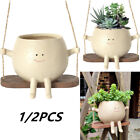 Swing Face Planter Pots Hanging Succulent Flower Resin Pots Basket Garden Decor