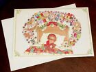 4 vintage Drawing Board embossed Christmas Cards w/envelopes Little boy dreaming