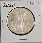 2020 1 oz Silver American Eagle BU Coin US $1 Dollar Uncirculated Brilliant Mint