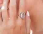 Rose Quartz Stone Handmade 925 Sterling Silver Promise Gift Ring All Size AB177