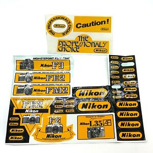 New ListingLot of 39 Vintage Nikon Camera Stickers F series, L35, FG, FE2, FM2, F3, NPS