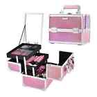 Makeup Train Case Cosmetic Box Portable Makeup Case Organizer 2 Trays Makeup ...