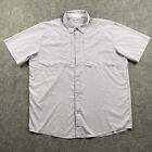 Under Armour Shirt Men 2XL Gray Button Down Performance Vented Fishing Outdoor