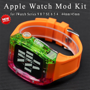 Modification Kit for Apple Watch Band 9 8 7 6 5 4 SE 45mm 44mm Case Cover Strap